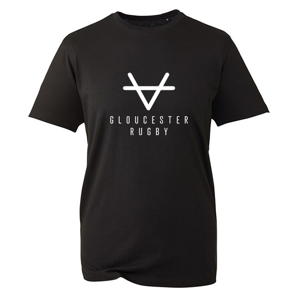 OX Gloucester Rugby Black Tee Elite Pro Sports