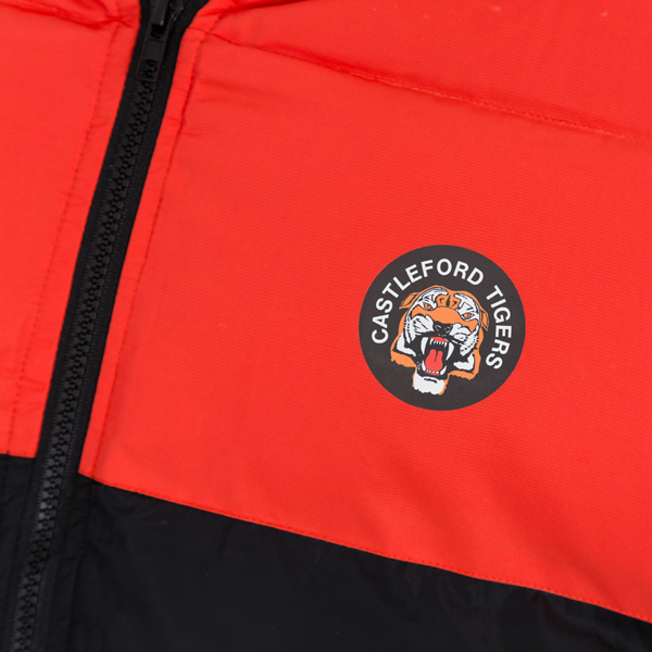 Castleford Tigers Black Orange Puffer Coat - Elite Pro Sports