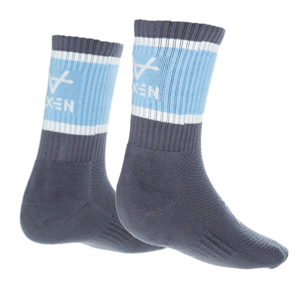 Oxen Block Sports Socks Grey/Sky/White - Elite Pro Sports