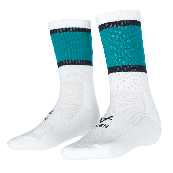 Oxen Block Sports Socks White/Teal/Black - Elite Pro Sports
