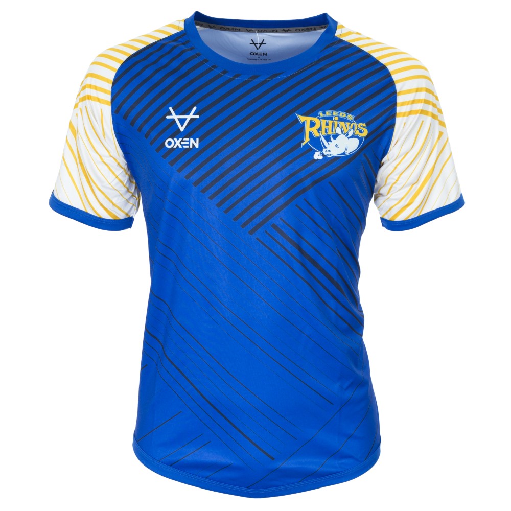 Leeds Rhinos 2024 Home Fading Stripes Tee Elite Pro Sports
