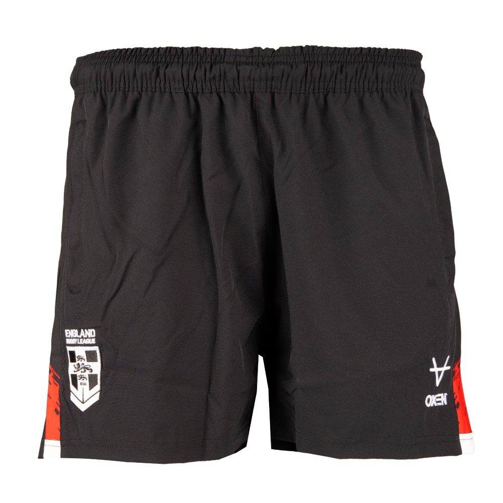 England RL Black Red Training Shorts JNR Elite Pro Sports