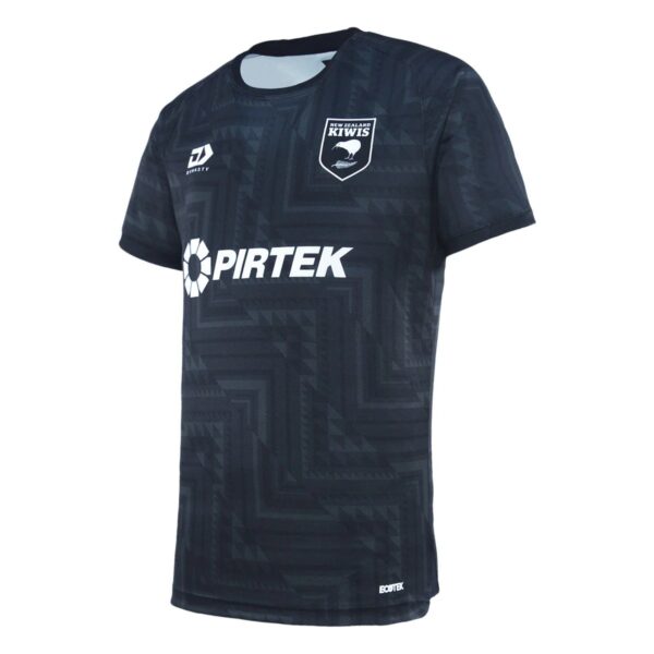 NZ Kiwis RL 24 Junior Training Tee Black - Image 2