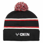 Gloucester Rugby Blk Stripes Bobble Hat - Image 2
