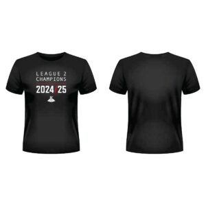 Doncaster Rovers Champions Text Tee Blk JNR