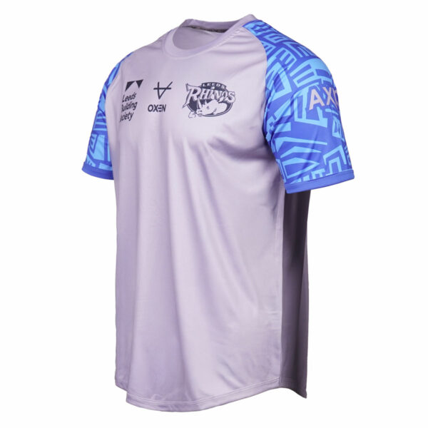 Leeds Rhinos 2025 Silver/Ocean Tee - Image 2