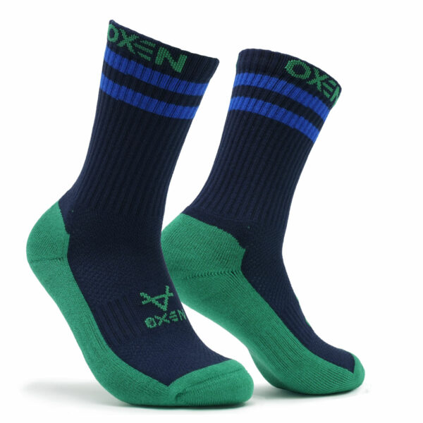 Oxen Nvy/Grn Sports Socks