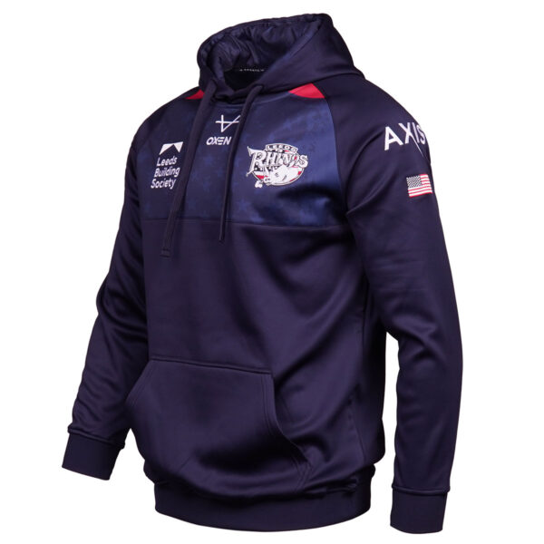 Leeds Rhinos 2026 USA OH Hoody Nvy - Image 2