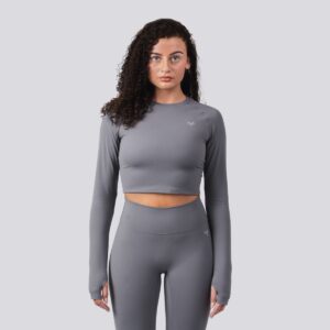 Oxen Womens Endure Sculpt LS Crop Top Fossil