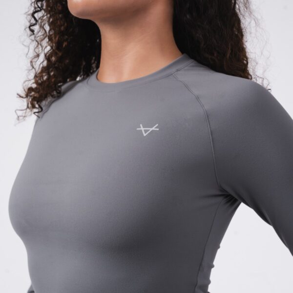 Oxen Womens Endure Sculpt LS Crop Top Fossil - Image 5