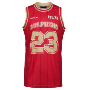DOLPHINS 24 MENS BASKETBALL SINGLET RED