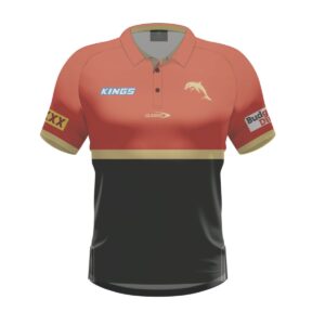 DOLPHINS 24 MENS MEDIA POLO RED
