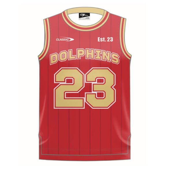 DOLPHINS 24 YOUTH BASKETBALL SINGLET RED