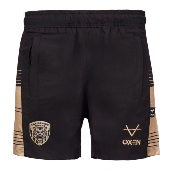 Castleford Tigers 2026 Centenary Print Shorts Blk/Gld