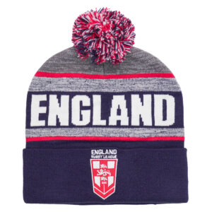 England RL Marl Text Bobble Hat