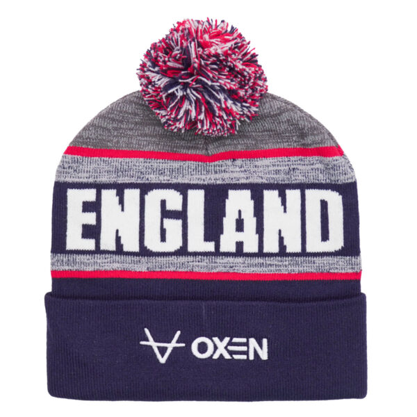 England RL Marl Text Bobble Hat - Image 2