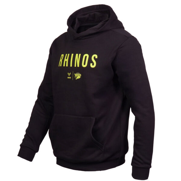 Leeds Rhinos 2026 Cotton Hoody Black - Image 2