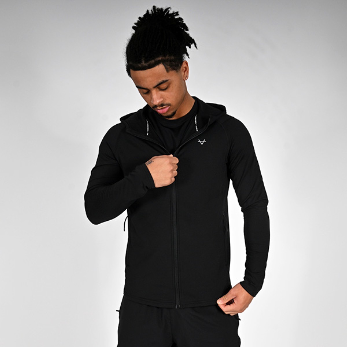 Oxen Mens Endure FZ Performance Hoody Black