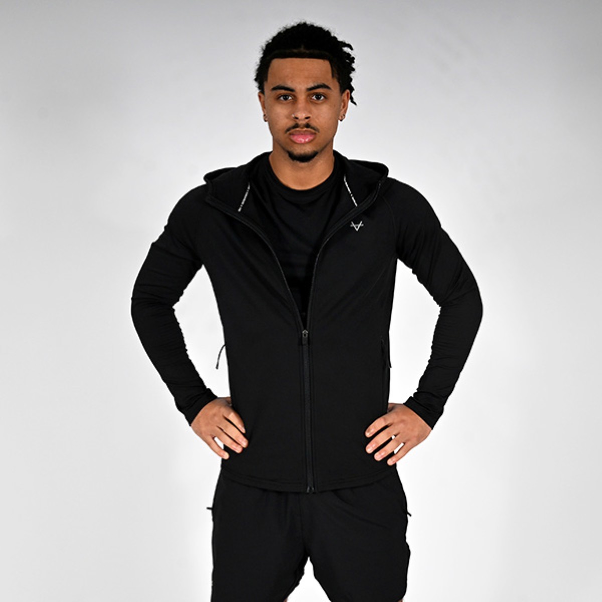 Oxen Mens Endure FZ Performance Hoody Black - Image 2
