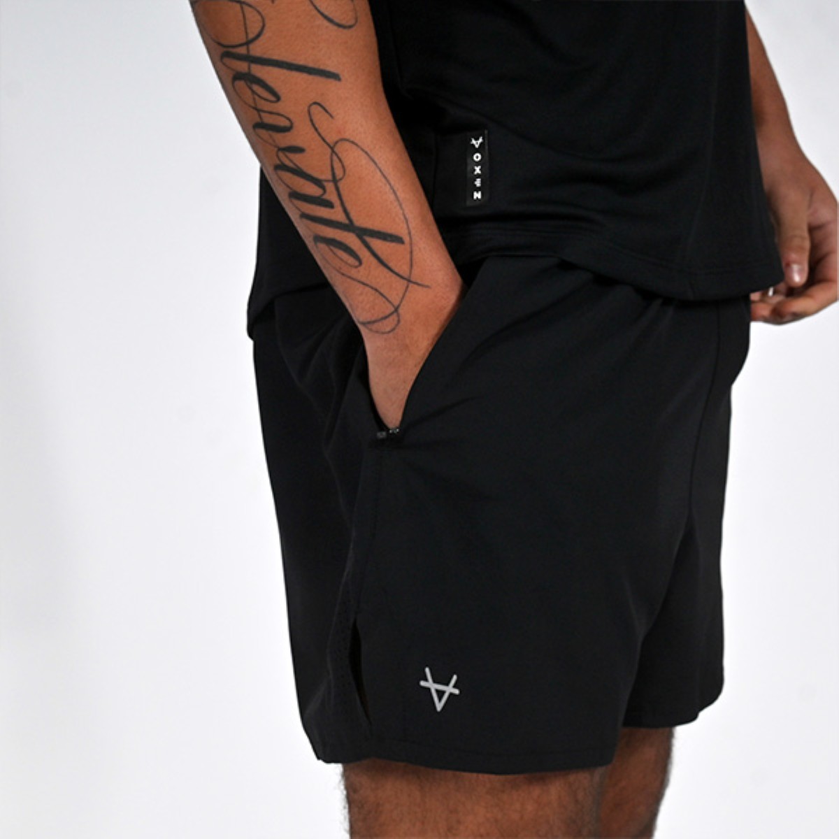 Oxen Mens Endure Performance 5" Short Blk - Image 3