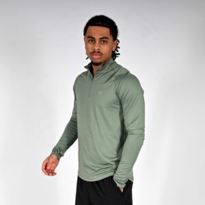 Oxen Mens Endure Performance QZ Midlayer Olive