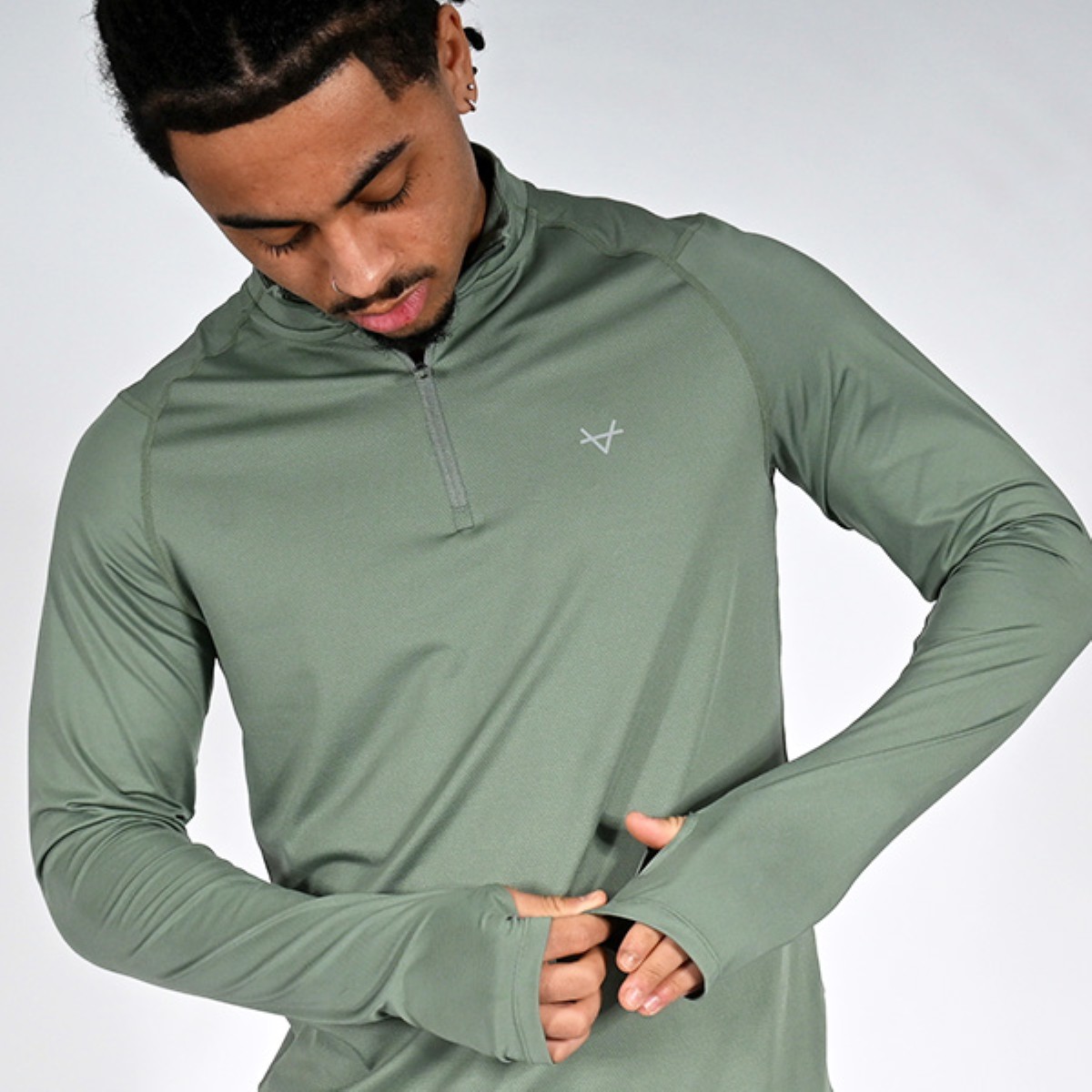 Oxen Mens Endure Performance QZ Midlayer Olive - Image 3