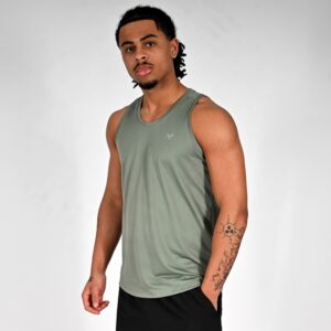 Oxen Mens Endure Performance Singlet Olive