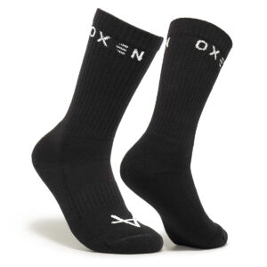 Oxen Text Crew Socks Black